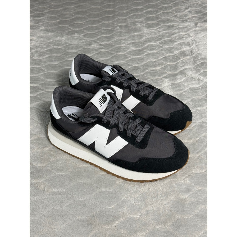 New Balance 237 Womens 9.5 Wide Grey Black Suede Running Shoes WS237NB
